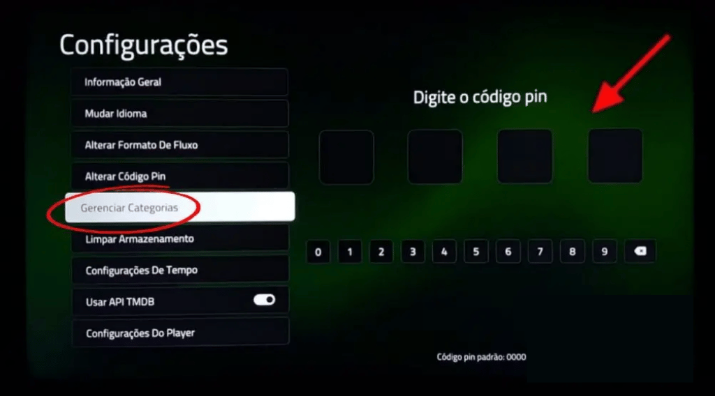 colocando senha nos canais adultos no core player